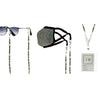 Crystal Rhinestone Tube Cord Necklace Eyeglass Reader Face Mask Holder Strap, 33.5" (Leopard Spot)