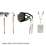 Crystal Rhinestone Tube Cord Necklace Eyeglass Reader Face Mask Holder Strap, 33.5