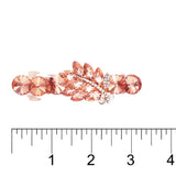 Stunning Large Crystal Marquis Leaf Cluster Hair Barrette Clip, 3.25 (Peach Crystal)