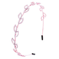 Stunning Petite Leaf Detail Crystal Rhinestone Fashion Bridal Headband (Rose Gold Tone)