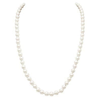 Knotted Glass Simulated Pearl Strand Necklace, 24"+3" Extender (12mm, Cream)
