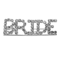 Sparkling Bridal Party Crystal Rhinestone Brooch Pin, 2.5" (Bride)