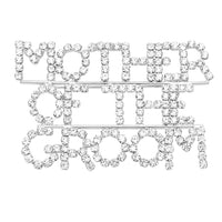 Sparkling Rhinestone Mother of The Bride and Groom Brooch Pin (Mother of the Groom)
