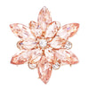 Dazzling Crystal Flower Stretch Cocktail Ring (Peach/Rose Gold)