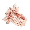 Dazzling Crystal Flower Stretch Cocktail Ring (Peach/Rose Gold)