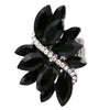 Women's Sparkly Multi Crystal and Rhinestone Stretch Statement Cocktail Ring (Black/Hematite)