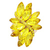 Dazzling Crystal Leaf Stretch Cocktail Ring (Yellow)