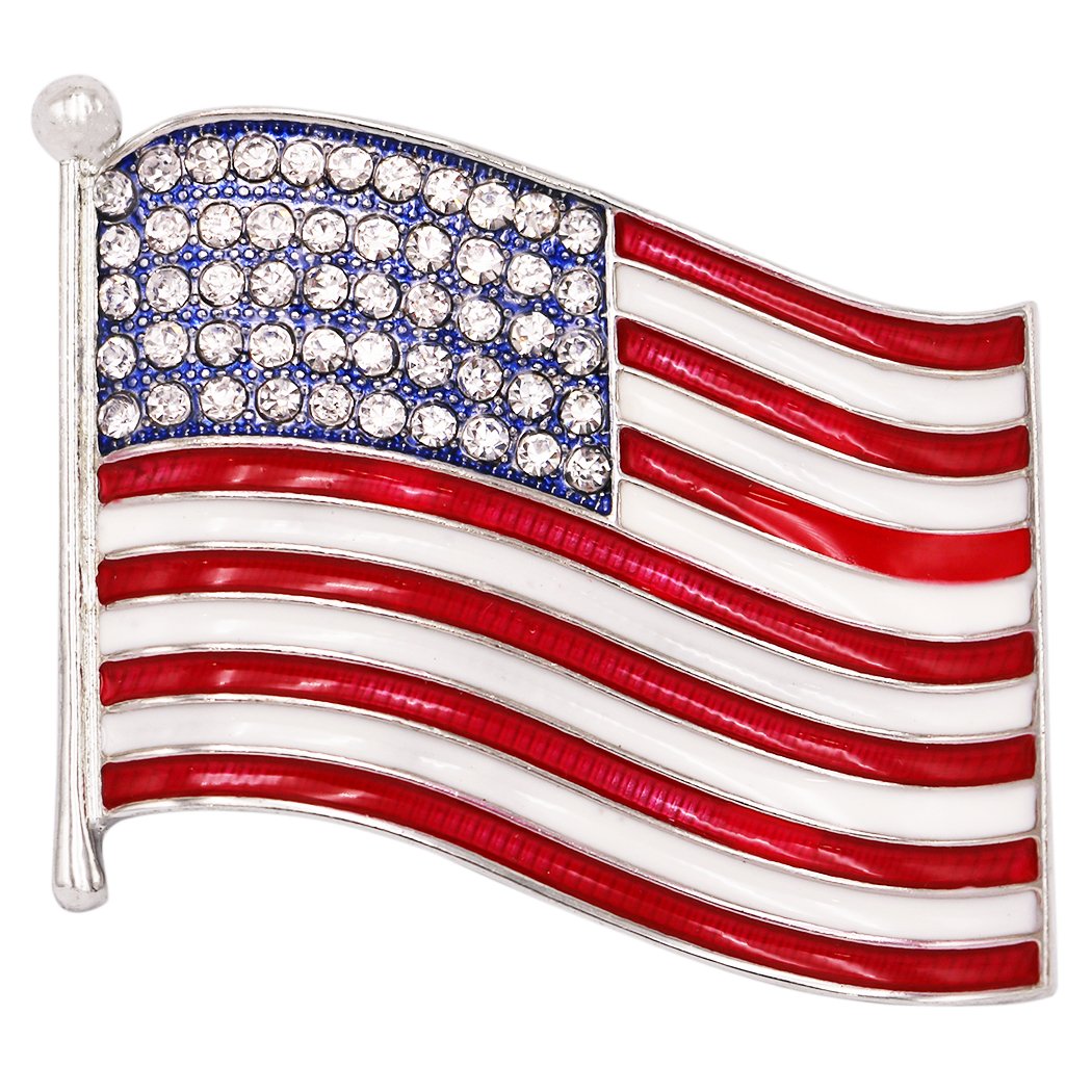 Rhinestone sales flag pin