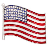 Women's United States of America Crystal Rhinestone Enamel Flag Lapel Pin Brooch USA