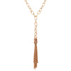 Statement Matte Gold Y-Drop with Chain Fringe Tassel Necklace