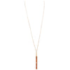Statement Metal and Suede Orange Vertical Bar Necklace Earring Set (Necklace Only)