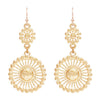 Beautiful Metal Filigree Disc Doily Necklace Earring Set (Earring Only)