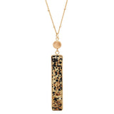 Made in The USA Stunning Semi Precious Dalmatian Jasper Natural Stone Bar Necklace