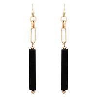 Stunning Black Natural Semi Precious Stone Bar Necklace Earring Set (Earring Only)