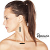 Stunning Black Natural Semi Precious Stone Bar Necklace Earring Set (Necklace Earring Set)