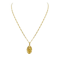 Women's Religious Medal Mother Mary Oval Pendant Necklace, 18"