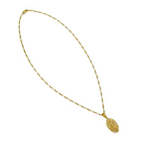Women's Religious Medal Mother Mary Oval Pendant Necklace, 18"