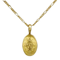 Women's Religious Medal Mother Mary Oval Pendant Necklace, 18"