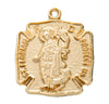 Rosemarie's Religious Gifts 16K Yellow Gold Layered Firefighter Patron St Florian Medal Pendant Necklace, 18"
