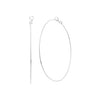 Classic Style Hypoallergenic Thin Hoop Earrings (Silver Tone, 80)