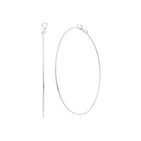 Classic Style Hypoallergenic Thin Hoop Earrings (Silver Tone, 80)
