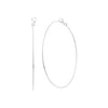 Demi Precious Fine Gold And Silver Plated Thin Wire Hoops With Hypoallergenic Lever Backs Classic Earrings (Silver Dipped, 80)