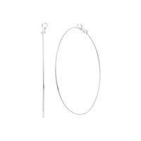 Demi Precious Fine Gold And Silver Plated Thin Wire Hoops With Hypoallergenic Lever Backs Classic Earrings (Silver Dipped, 80)