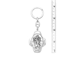 Religious Medal Cross Shaped Saint Christopher Keychain