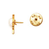 Gold Tone Cross with Simulated Pearl Tie Tack Lapel Pin for First Communion or Confirmation, 0.7"