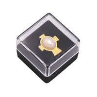 Gold Tone Cross with Simulated Pearl Tie Tack Lapel Pin for First Communion or Confirmation, 0.7"