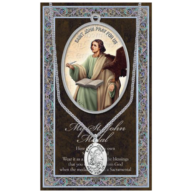 Rosemarie Collections Religious Saint Medal Pendant Necklace 24" (St John)
