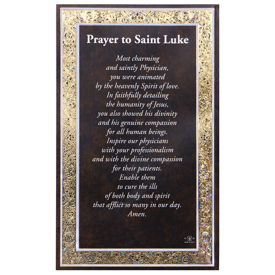 Religious Saint Medal Pendant Necklace 24" (St Luke)