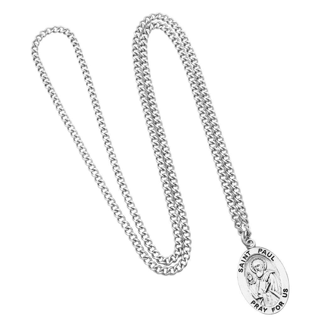 Rosemarie Collections Religious Saint Medal Pendant Necklace 24" (St Paul)