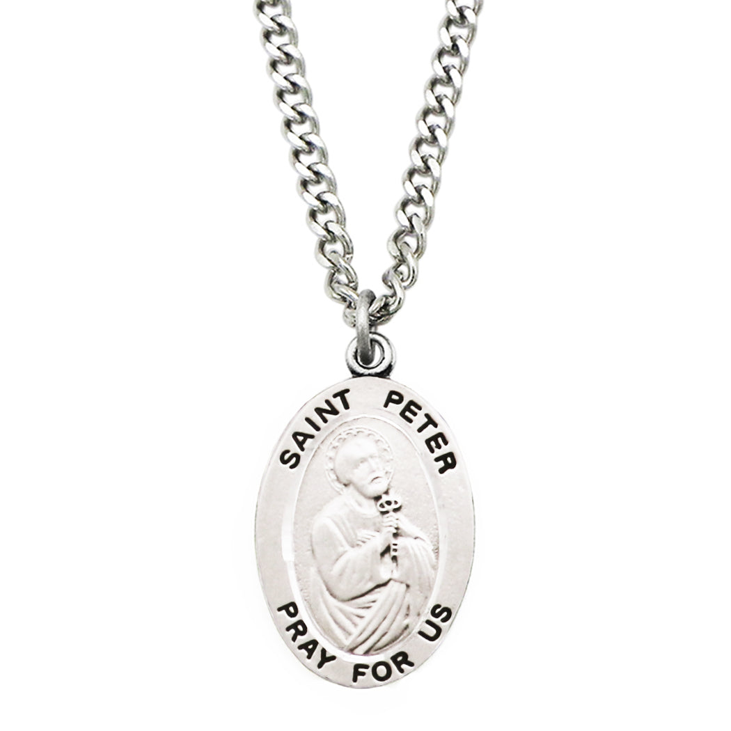 Rosemarie Collections Religious Saint Medal Pendant Necklace (St Peter)