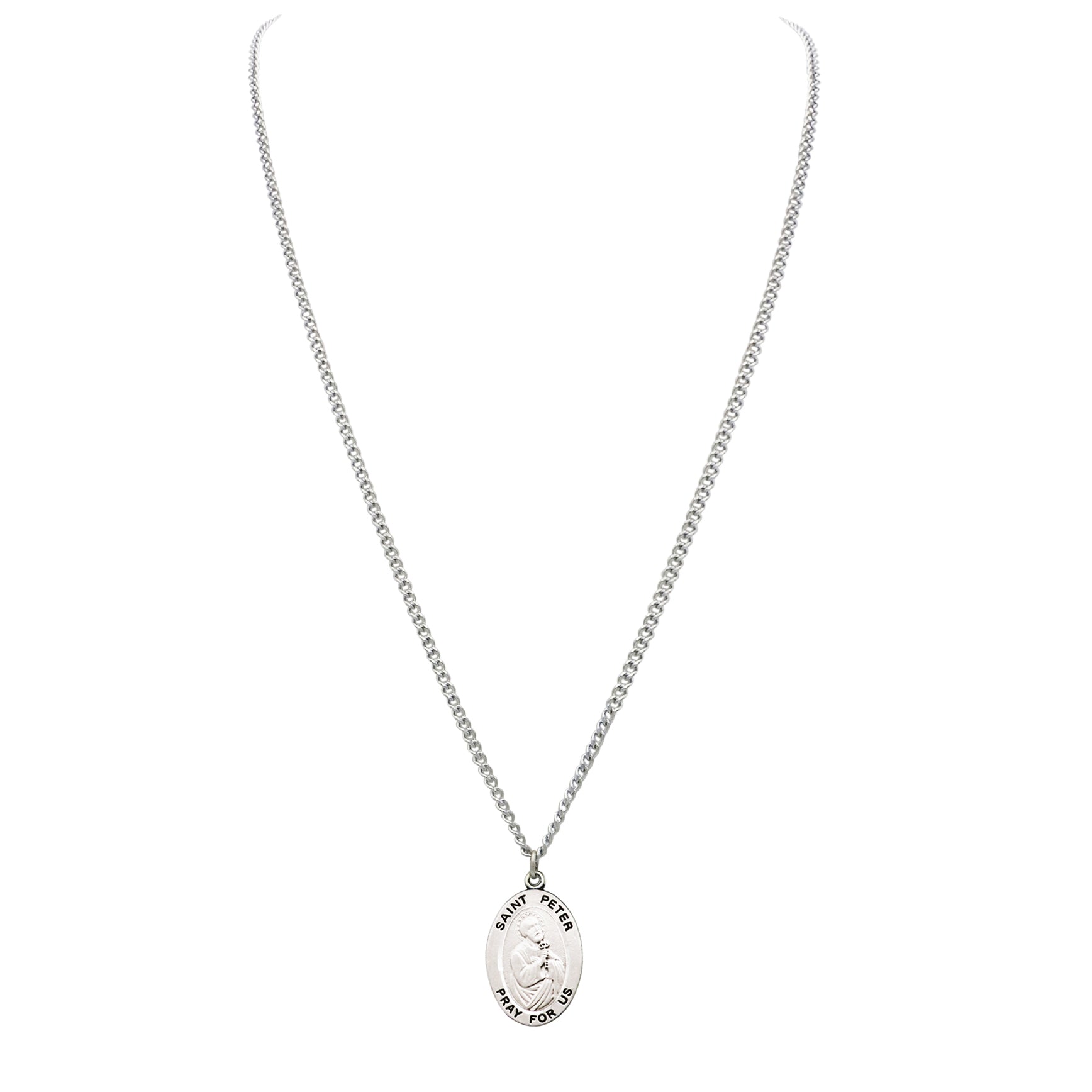 Rosemarie Collections Religious Saint Medal Pendant Necklace (St Peter)