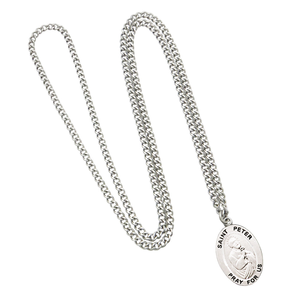 Rosemarie Collections Religious Saint Medal Pendant Necklace (St Peter)