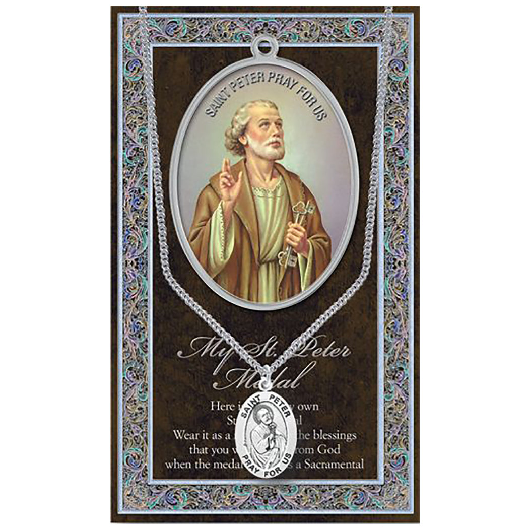Rosemarie Collections Religious Saint Medal Pendant Necklace (St Peter)