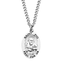 Rosemarie Collections Religious Saint Medal Pendant Necklace 24" (St Pio)