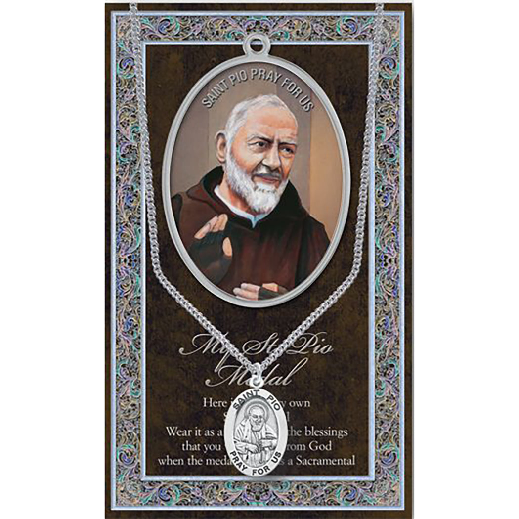 Rosemarie Collections Religious Saint Medal Pendant Necklace 24" (St Pio)