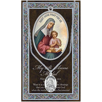 Religious Medal Pendant Necklace 18" (St Anne Patron Saint of Mothers)