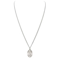Religious necklace with St Patrick medal, the patron saint of Ireland, inscription says pray for us, St. Patrick's Day inspired accessories and jewelry, St. Paddy's Day, Rosemarie Religious Gifts, silver pendant necklace, religious saint medal neckalce
