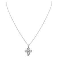 Religious Gift Small Four Way Cross Pendant Necklace 18"