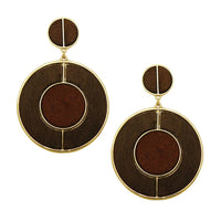 Wood Hoop Statement Earrings