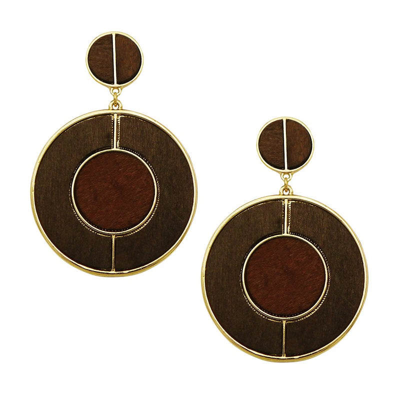 Wood Hoop Statement Earrings