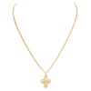Rosemarie's Religious Gifts 16K Yellow Gold Layered Small Four Way Cross with Holy Spirit Pendant Necklace, 18"