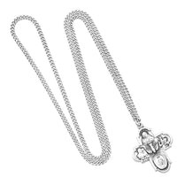 Rosemarie's Religious Gifts Sterling Silver Traditional Catholic Four Way Cross Medal Pendant Necklace, 24"