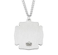 Sterling Silver St Florian Patron Saint of Firefighters Medal Pendant Necklace, 20"