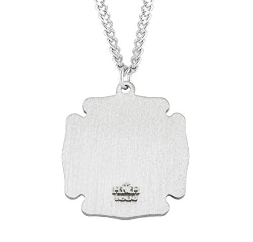 Sterling Silver St Florian Patron Saint of Firefighters Medal Pendant Necklace, 20"