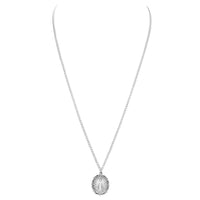 Rosemarie's Religious Gifts Women's Sterling Silver Large Flower Edged Miraculous Medal Pendant Necklace, 24"