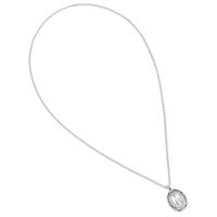 Rosemarie's Religious Gifts Women's Sterling Silver Large Flower Edged Miraculous Medal Pendant Necklace, 24"